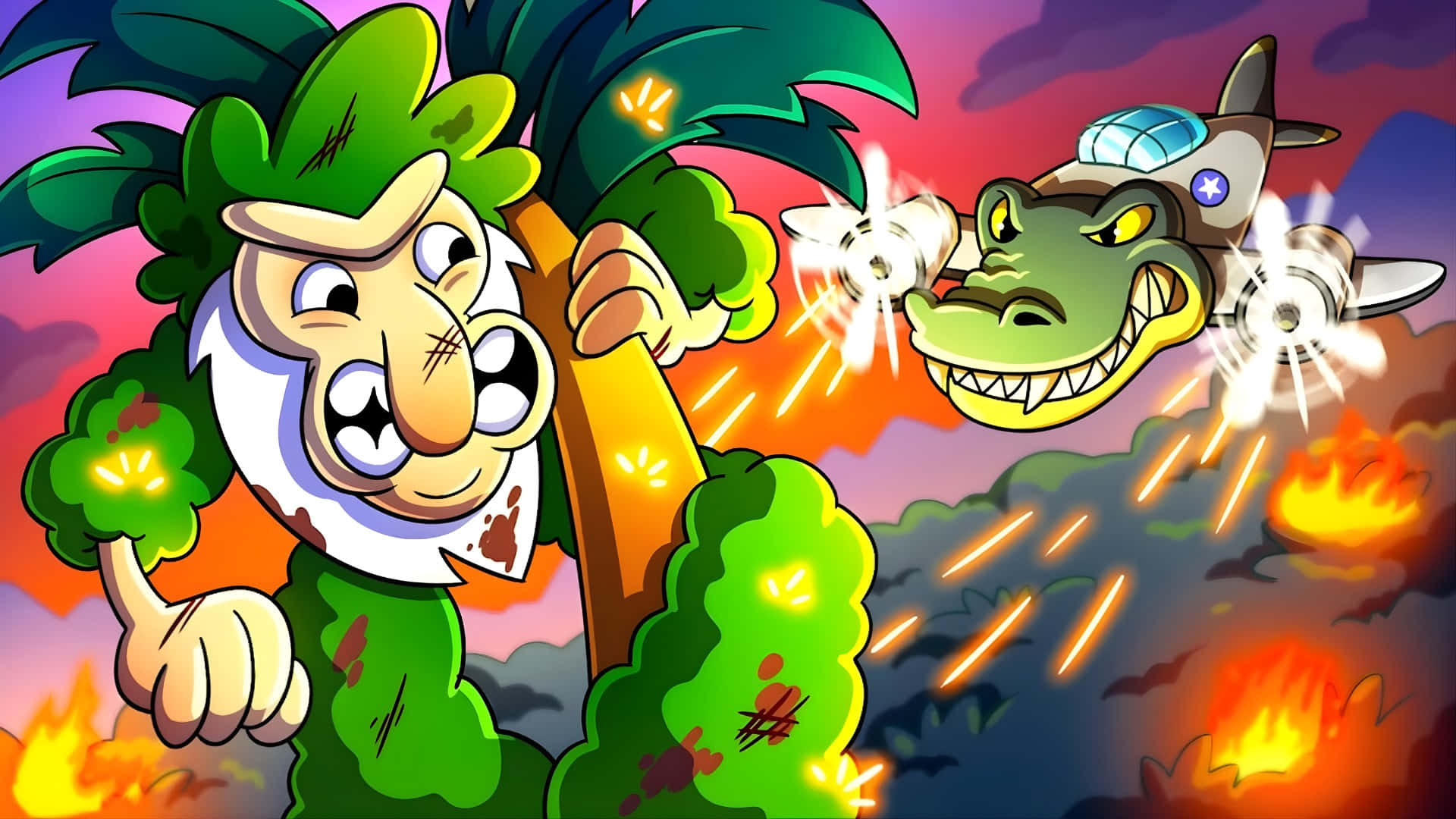 Brr Brr Patapim, cartoon pirate, palm tree hat, Full HD Desktop Wallpaper