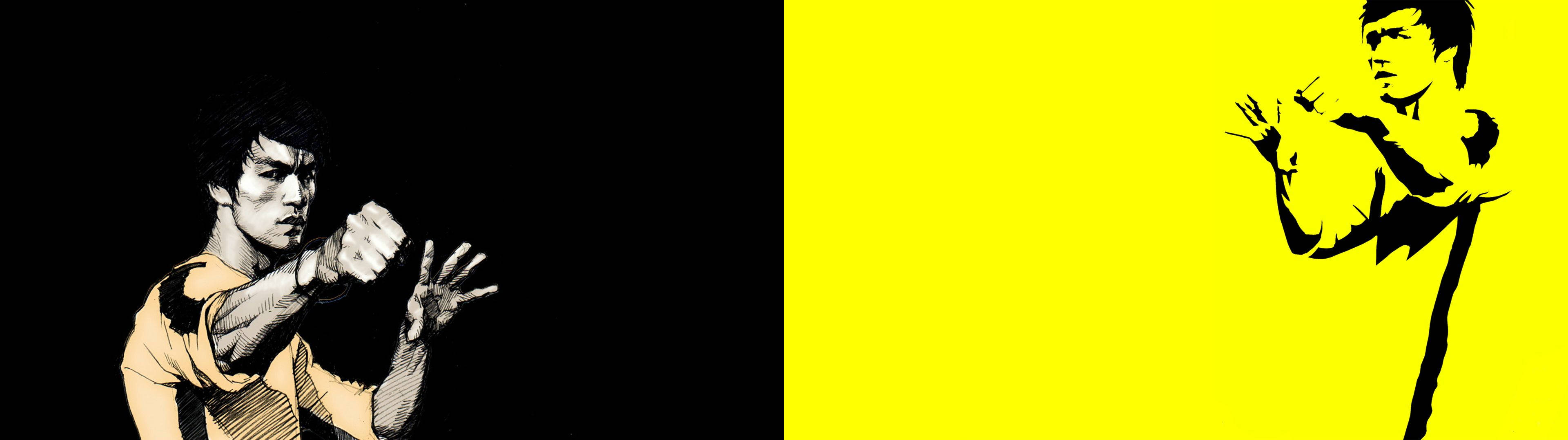 Bruce Lee, black, yellow, 4K Desktop Wallpaper