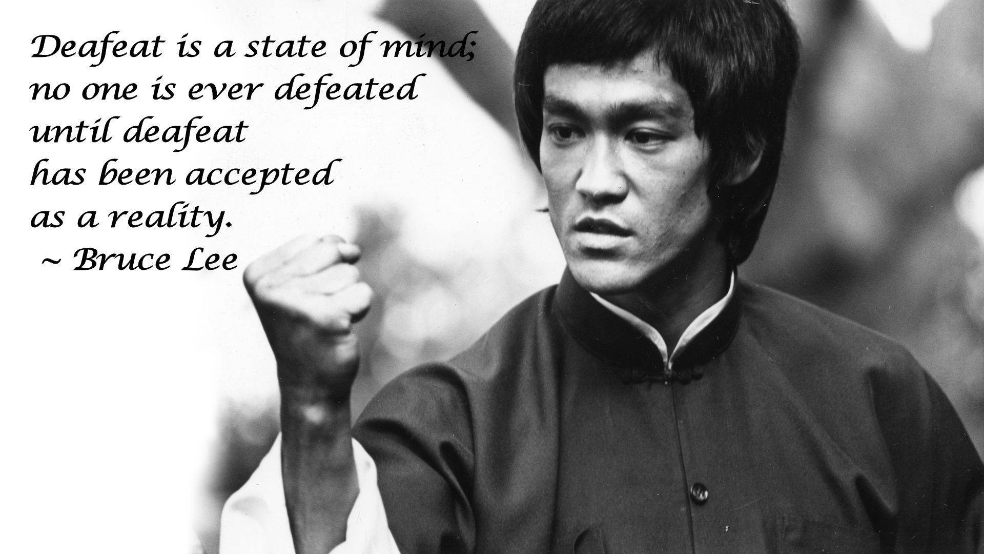Bruce Lee, black and white, raised fist, Full HD Desktop Wallpaper