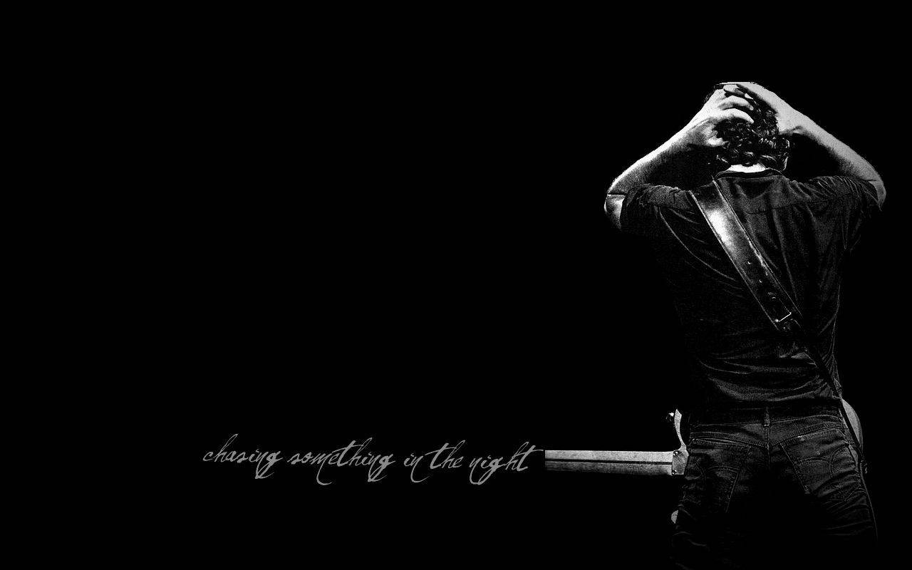 Bruce Springsteen, silhouette, guitar, HD Desktop Wallpaper
