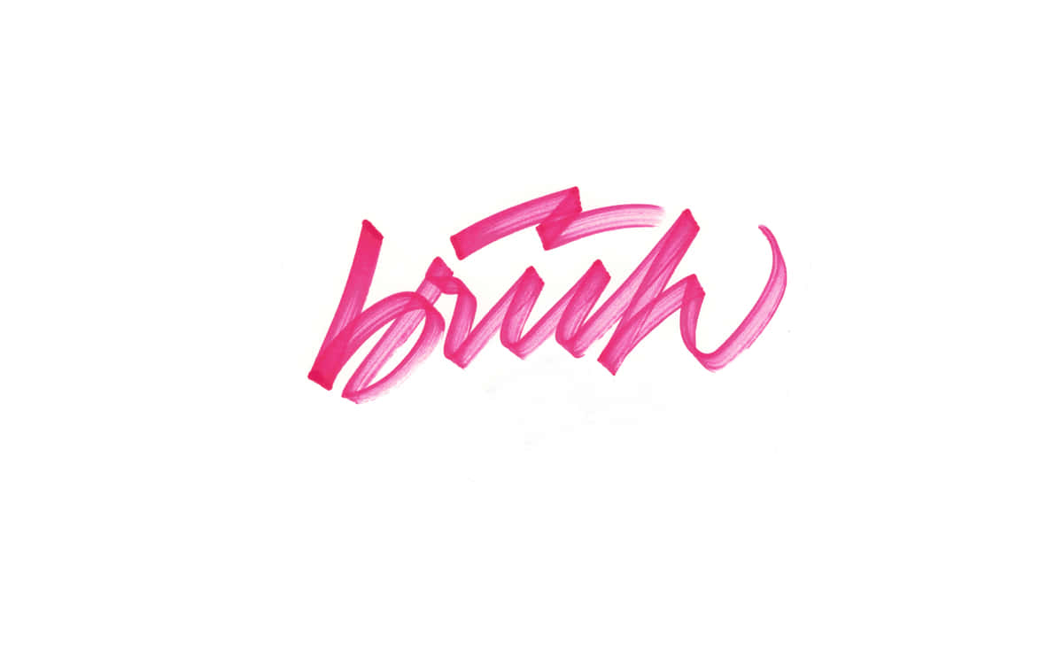 Pink Cursive Font, brush, clean white background, SD Desktop Wallpaper