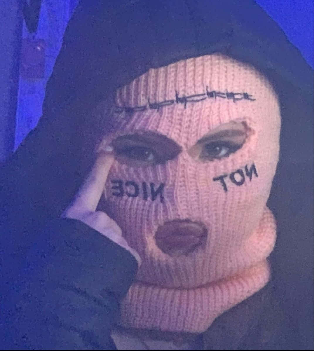 Bruh Girl, pink knit balaclava, NOT NICE, SD Phone Wallpaper