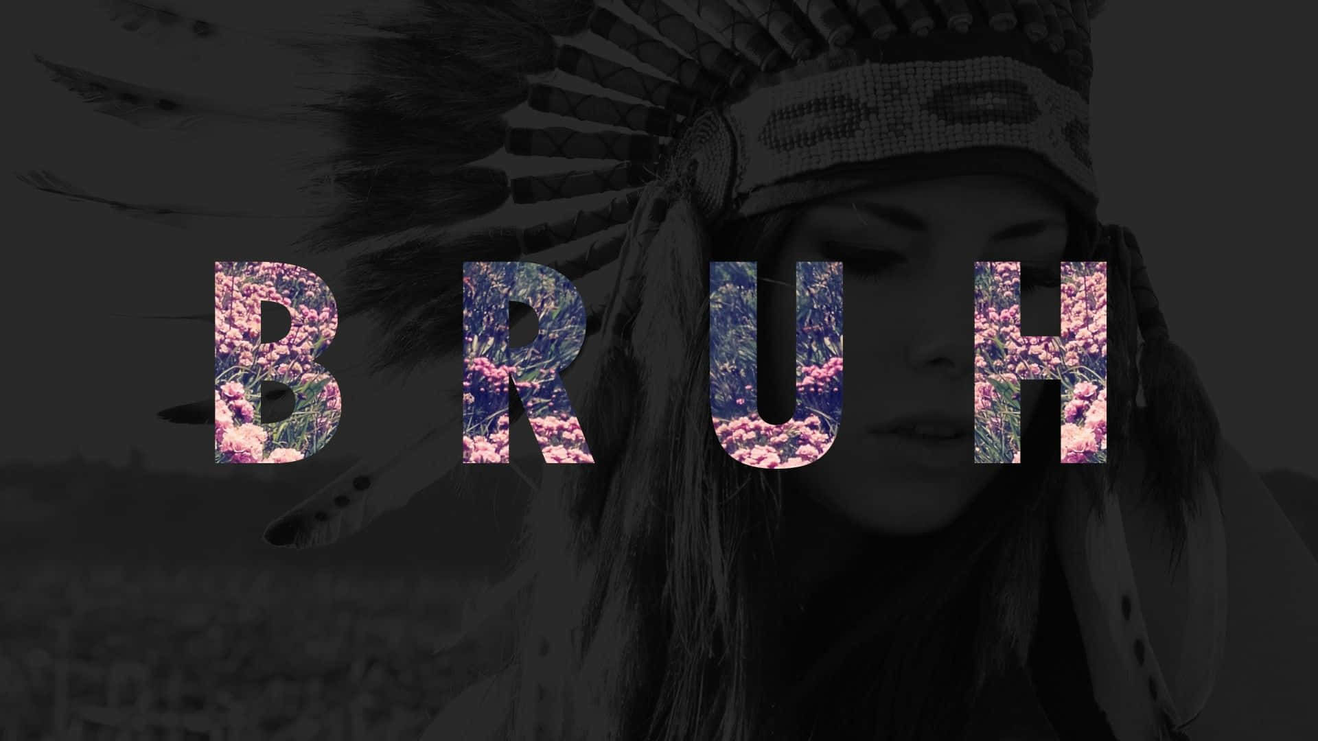 Bruh Girl, feathered headdress, BRUH, Full HD Desktop Wallpaper