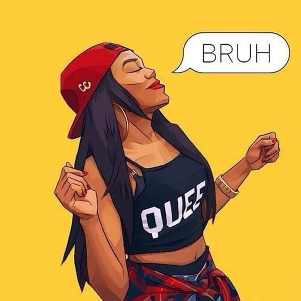Bruh Woman, red cap, QUEE top, SD Desktop Wallpaper
