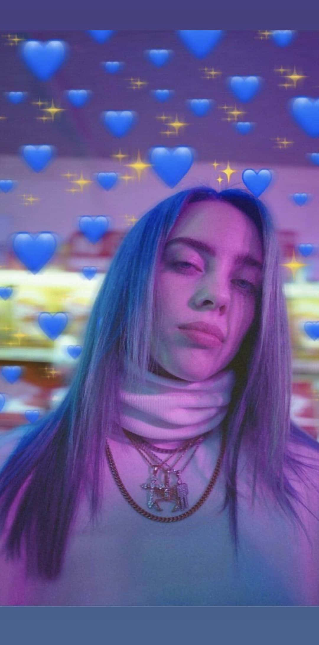 Bruh Girl, blue hair, layered necklaces, Full HD Phone Wallpaper