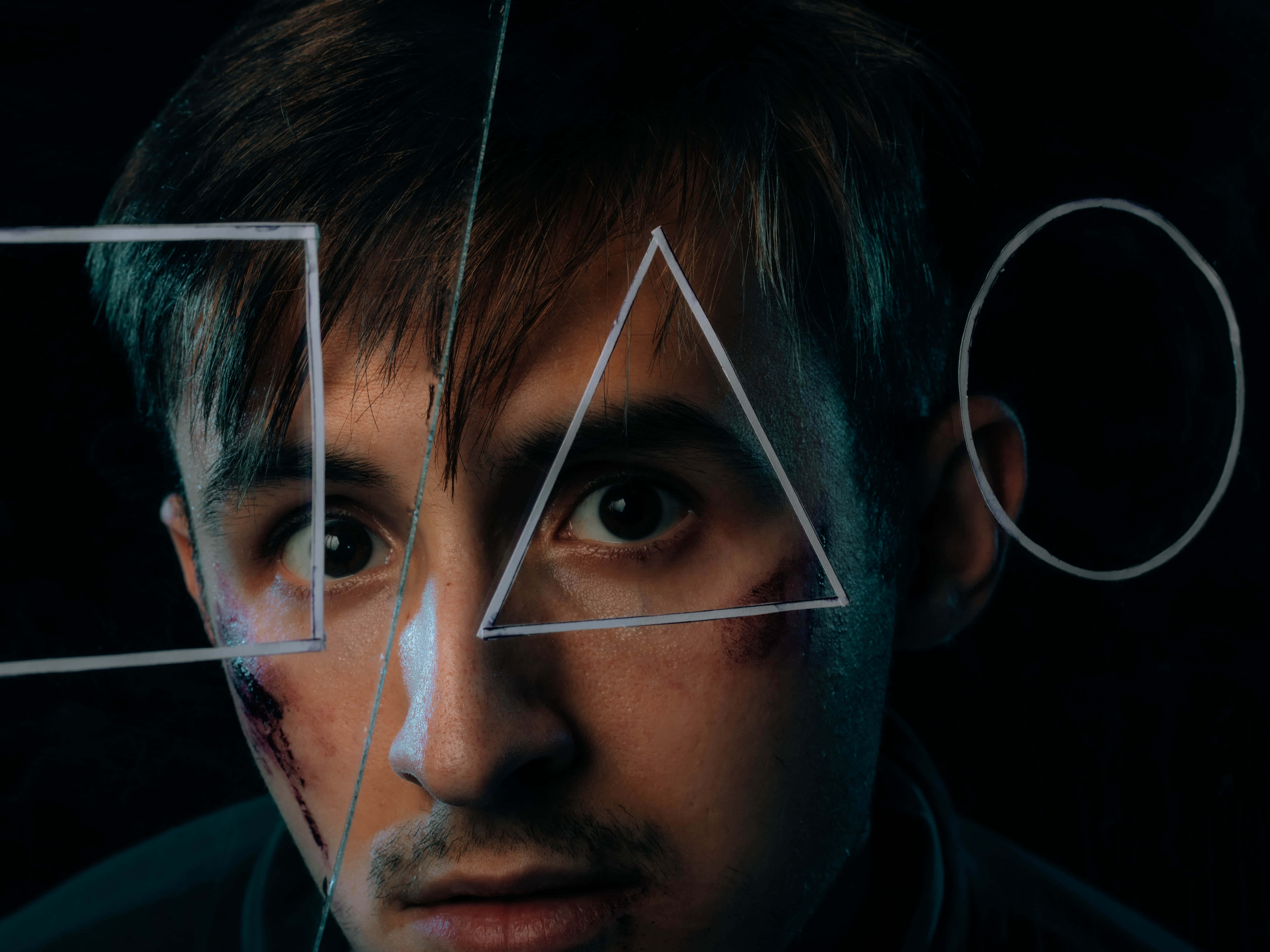 Bruised Man, triangle, geometric shapes, 5K Desktop Wallpaper