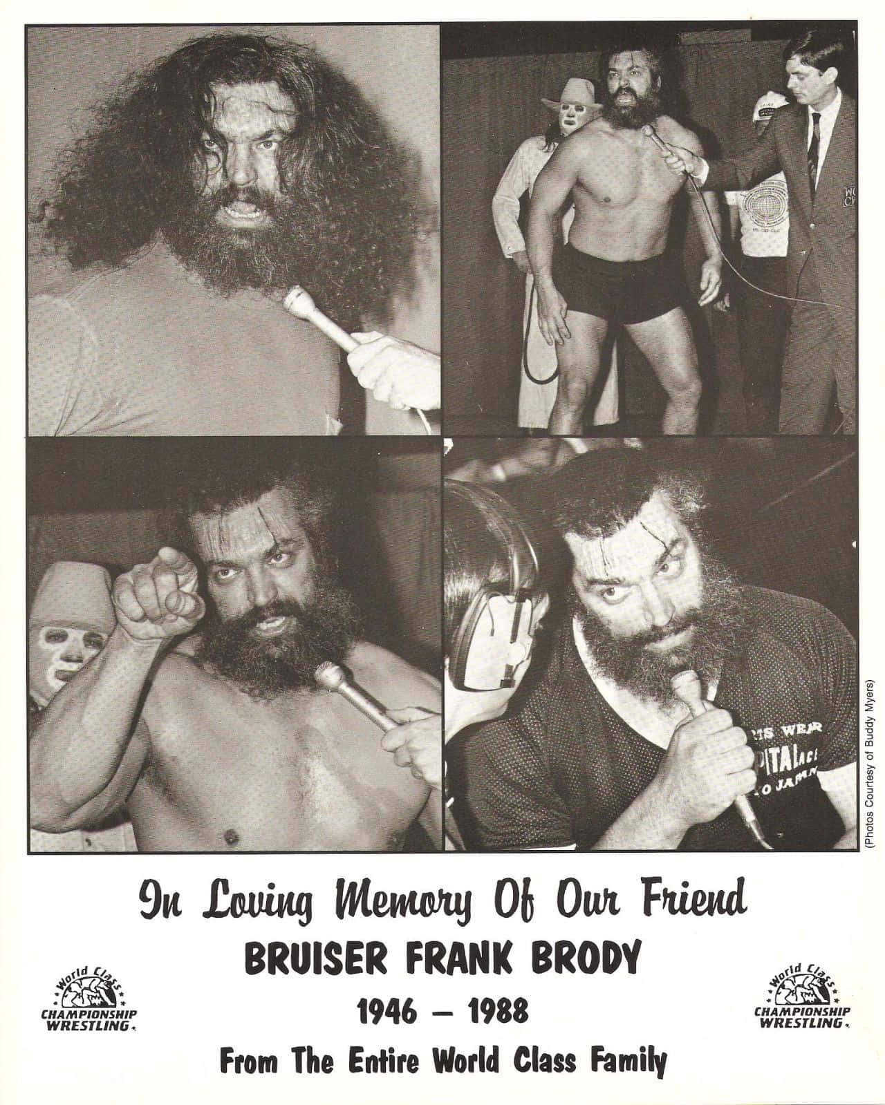 Bruiser Brody, black and white collage, microphone, HD Phone Wallpaper