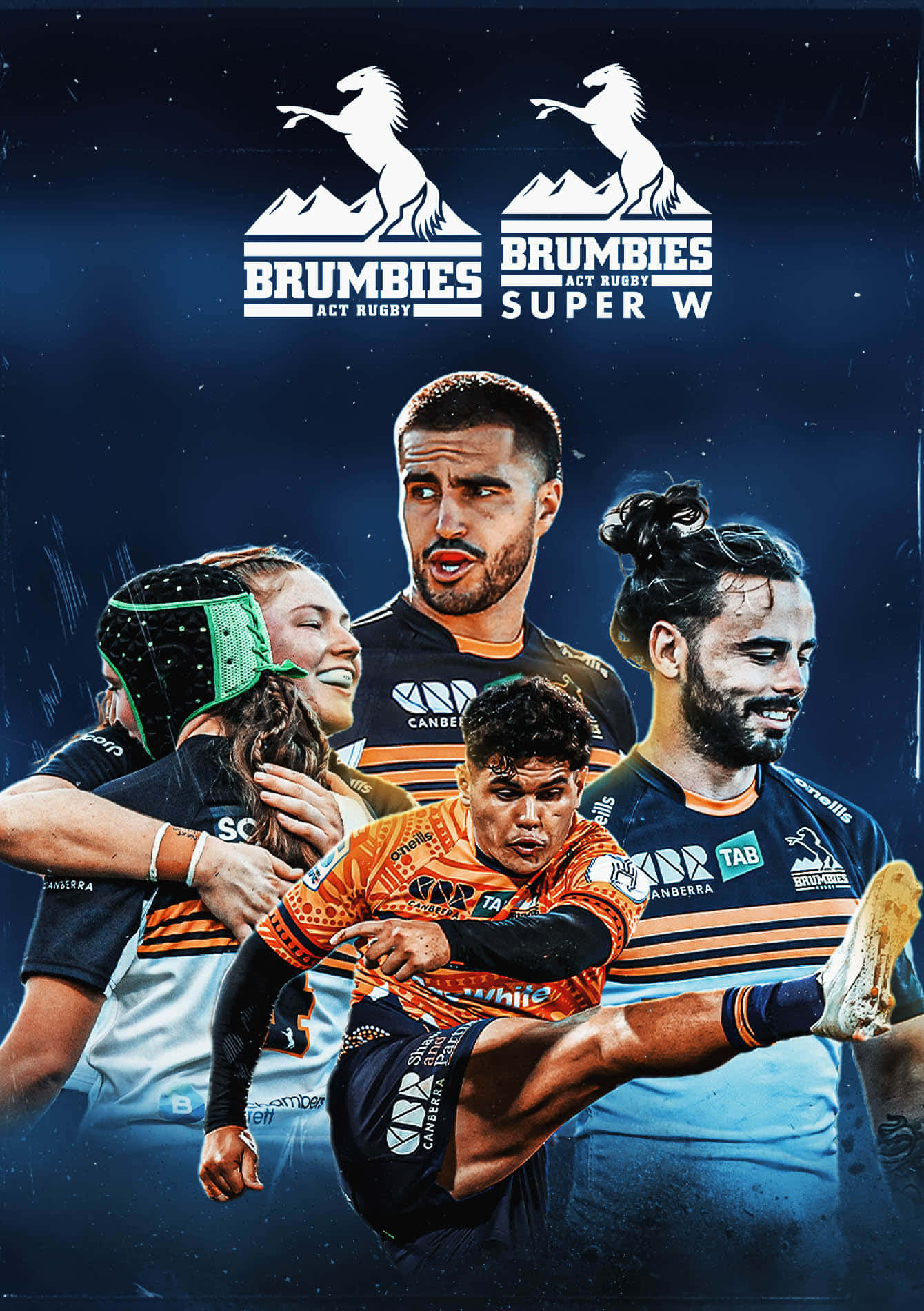 Brumbies, 1340 x 1900, starry background, HD Phone Wallpaper