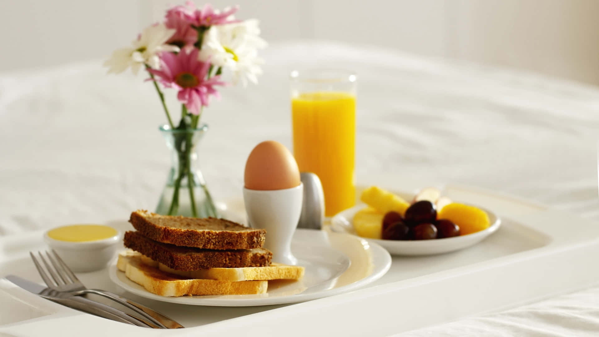 breakfast tray, toast, egg, Full HD Desktop Wallpaper