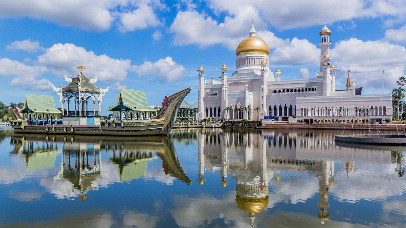 Brunei, mosque, white mosque, HD Desktop Wallpaper