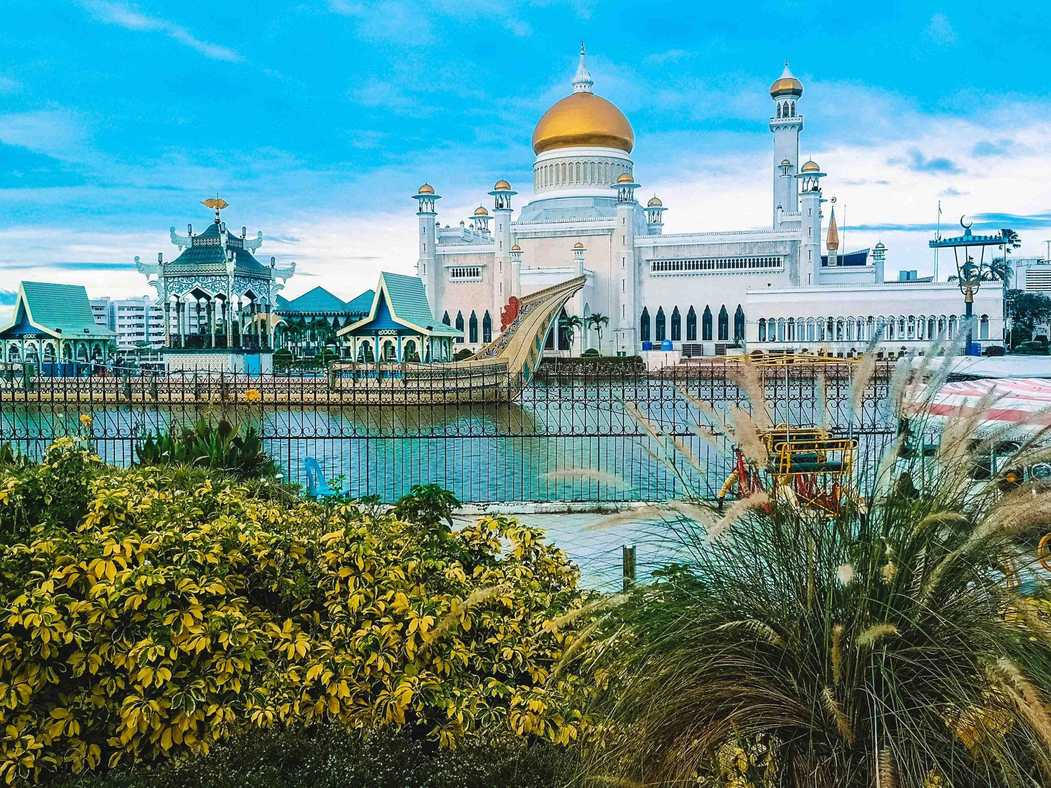 Brunei, mosque, white, Full HD Desktop Wallpaper