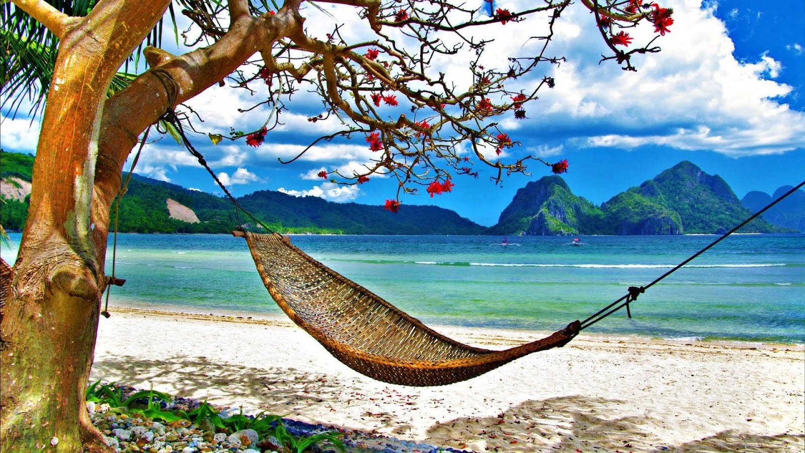 Brunei, white sandy beach, turquoise water, HD Desktop Wallpaper