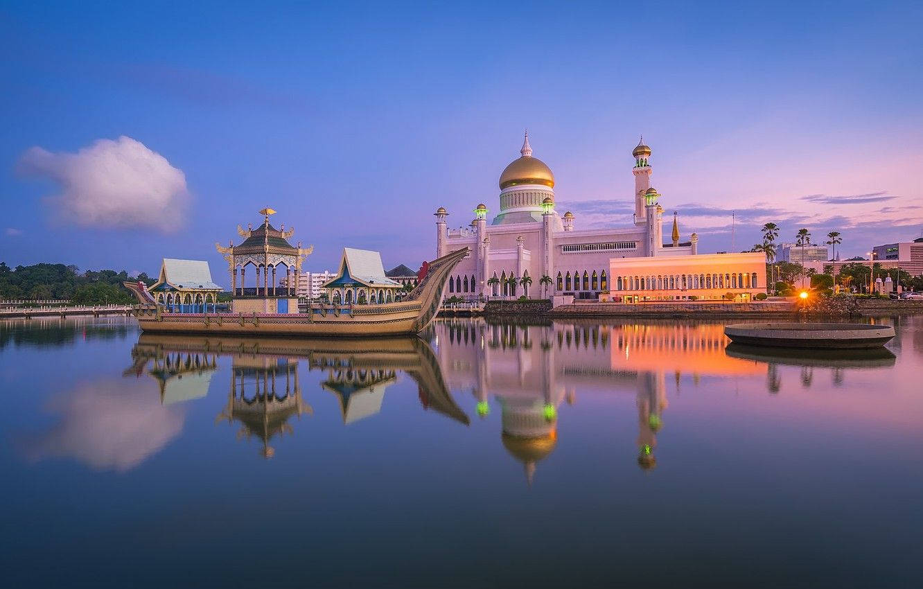 Brunei, sunset, sky, HD Desktop Wallpaper