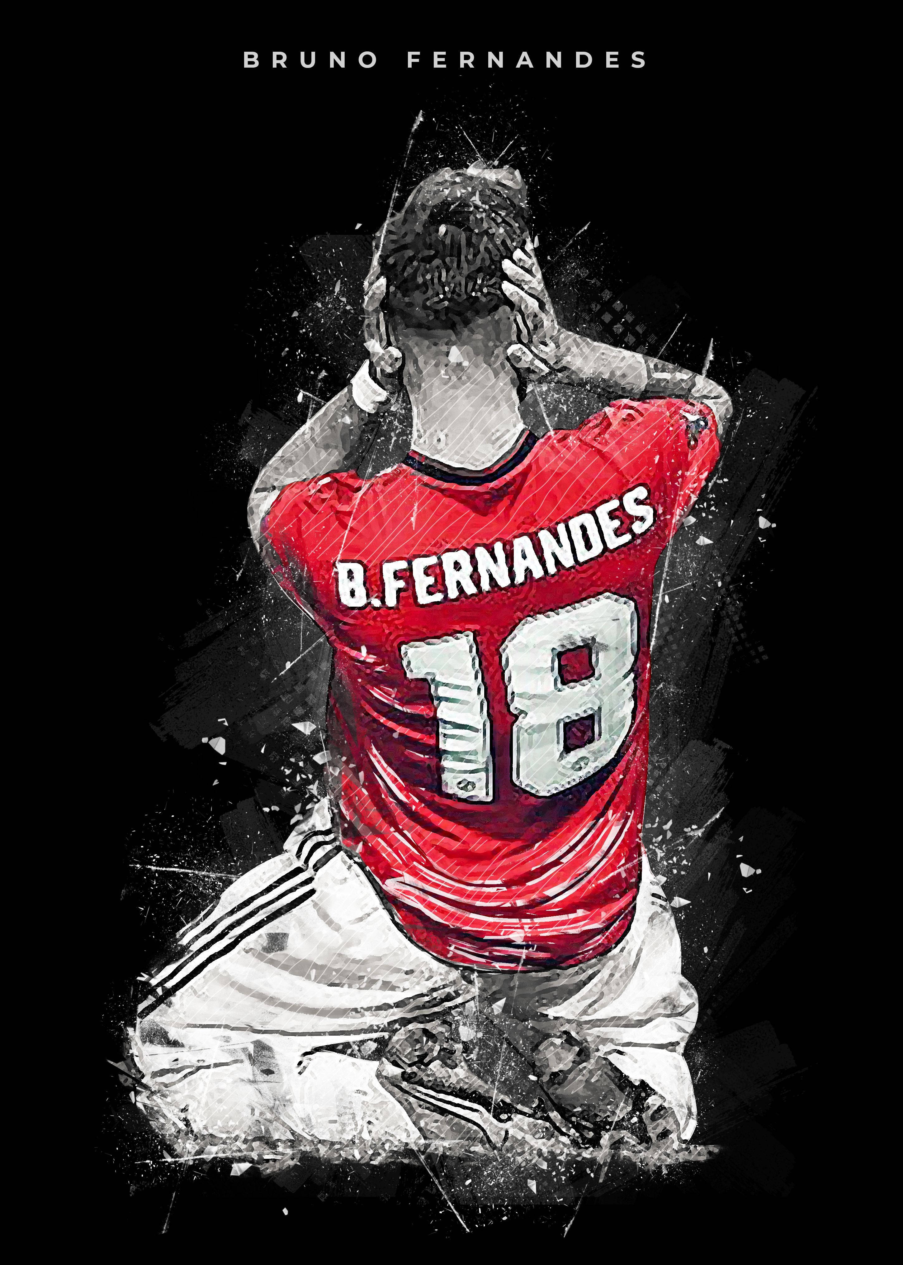 Bruno Fernandes, Manchester United, red Manchester United jersey, 4K Phone Wallpaper