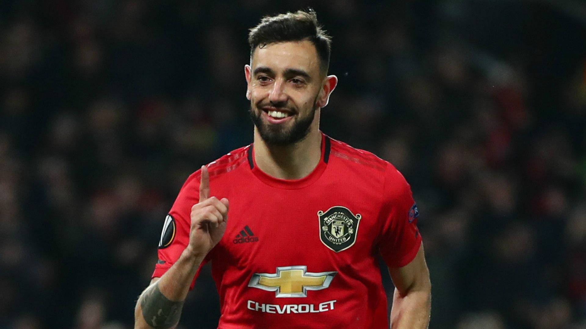 Bruno Fernandes, Manchester United, red Manchester United jersey, Full HD Desktop Wallpaper