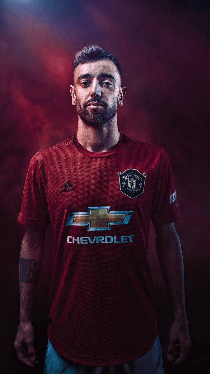 Bruno Fernandes, Manchester United, red Manchester United jersey, SD Phone Wallpaper