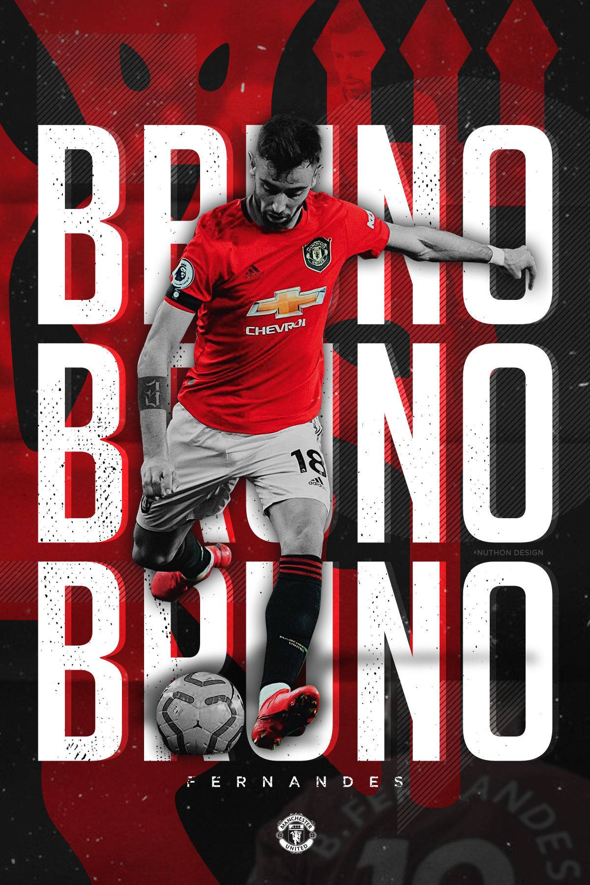 Bruno Fernandes, Manchester United, red Manchester United kit, HD Phone Wallpaper