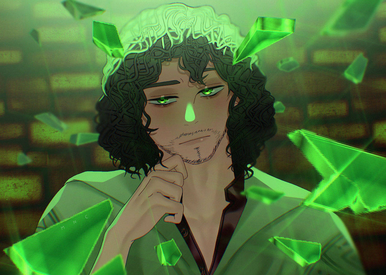 Bruno Madrigal, curly hair, glowing green eyes, HD Desktop Wallpaper