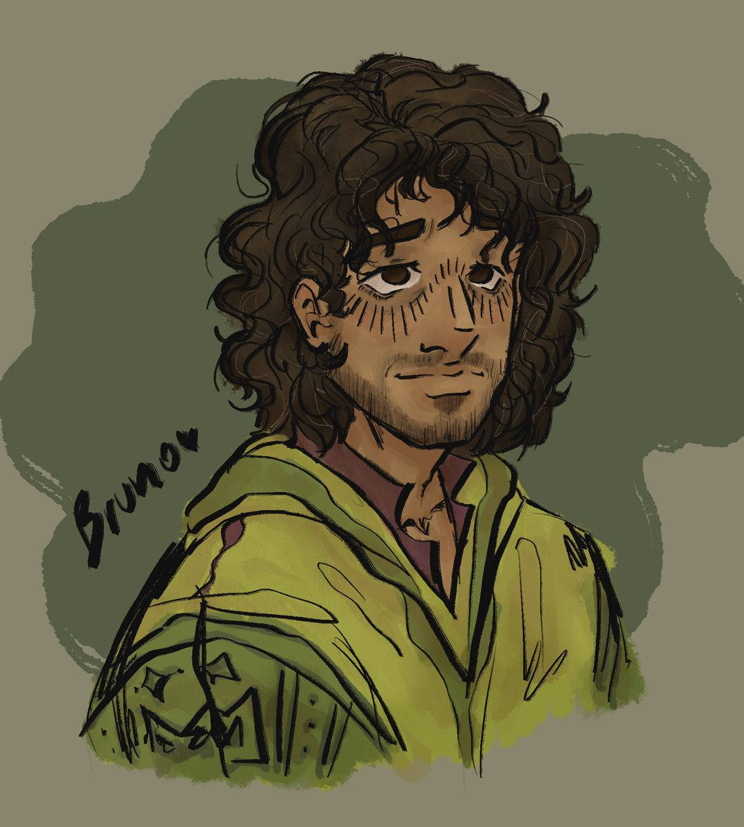 Bruno Madrigal, curly brown hair, green jacket, SD Phone Wallpaper