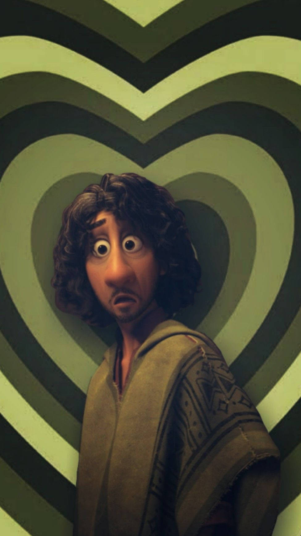 Bruno Madrigal, heart-shaped tunnel, green and black, HD Phone Wallpaper