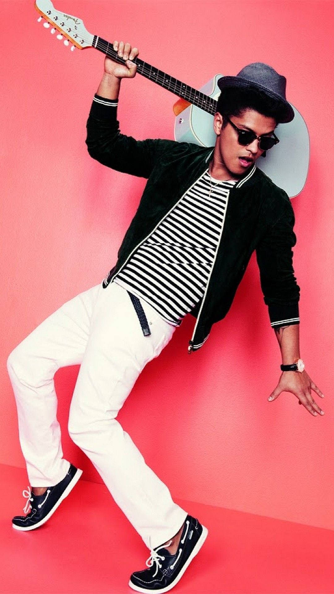 Bruno Mars, fedora, sunglasses, Full HD Phone Wallpaper