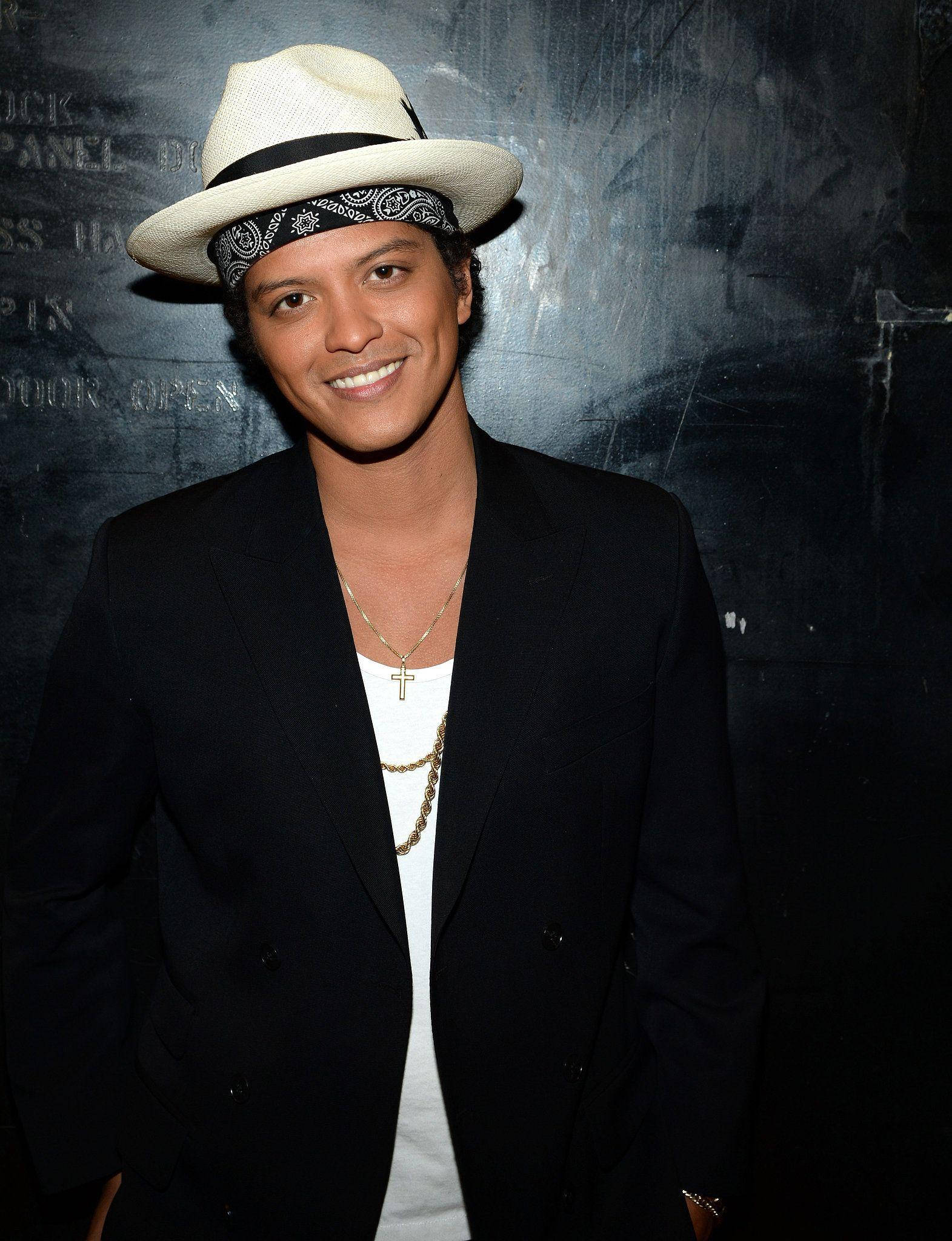 Bruno Mars, white fedora, bandana, Full HD Phone Wallpaper