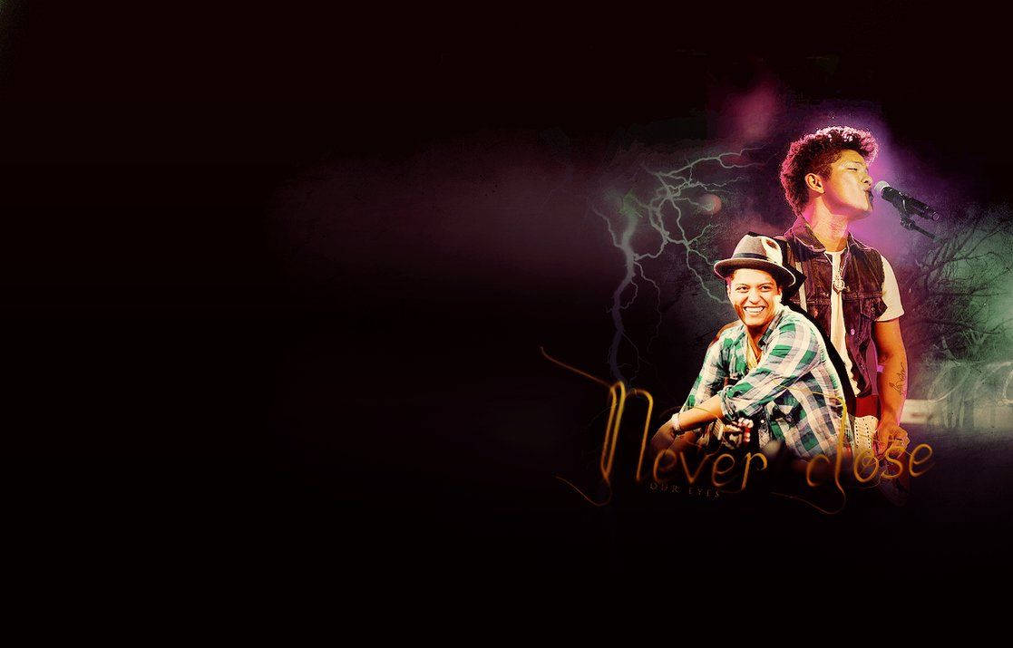 Bruno Mars, vintage edit, dark stormy backdrop, SD Desktop Wallpaper