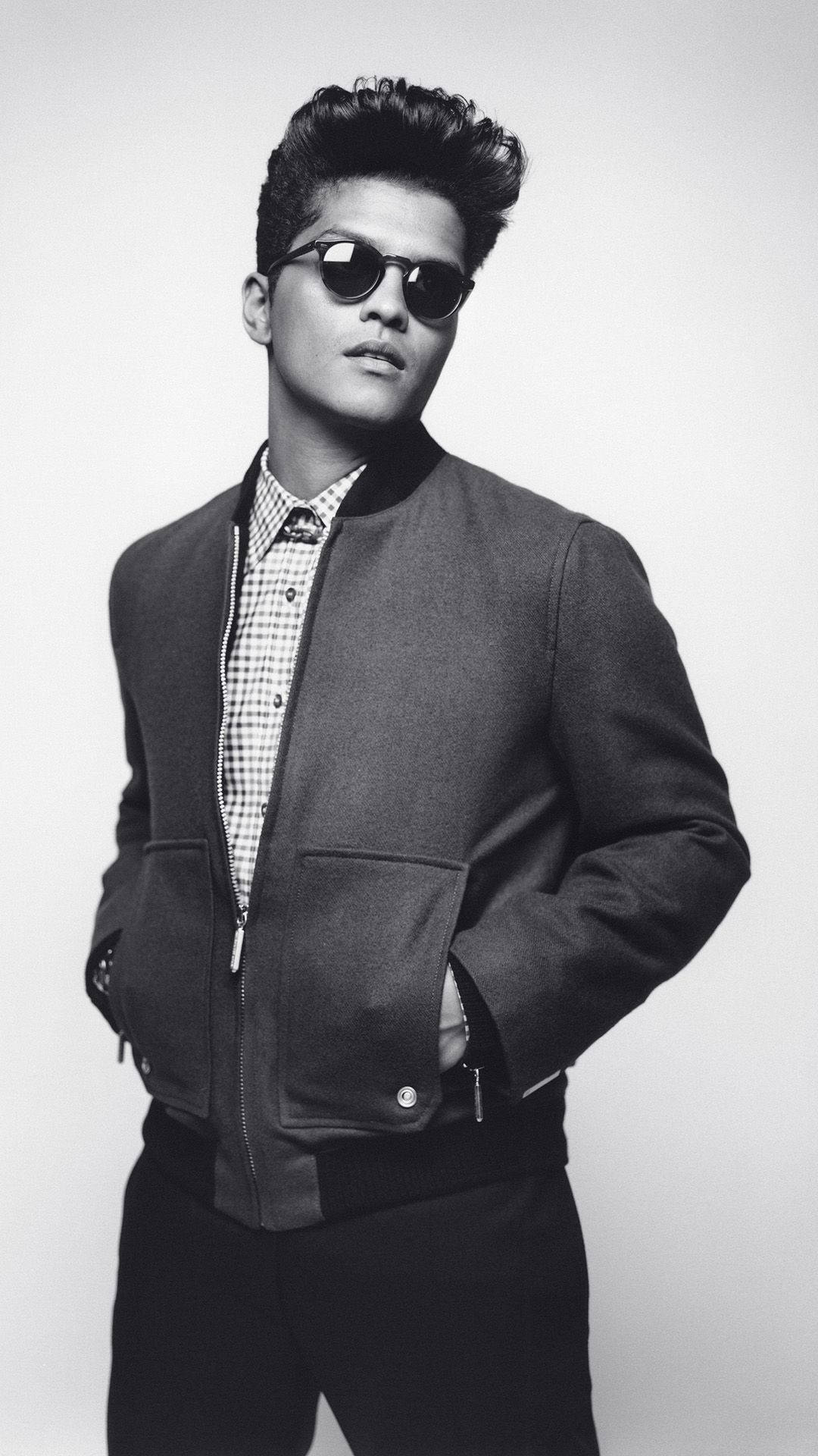 Bruno Mars, sunglasses, bomber jacket, Full HD Phone Wallpaper