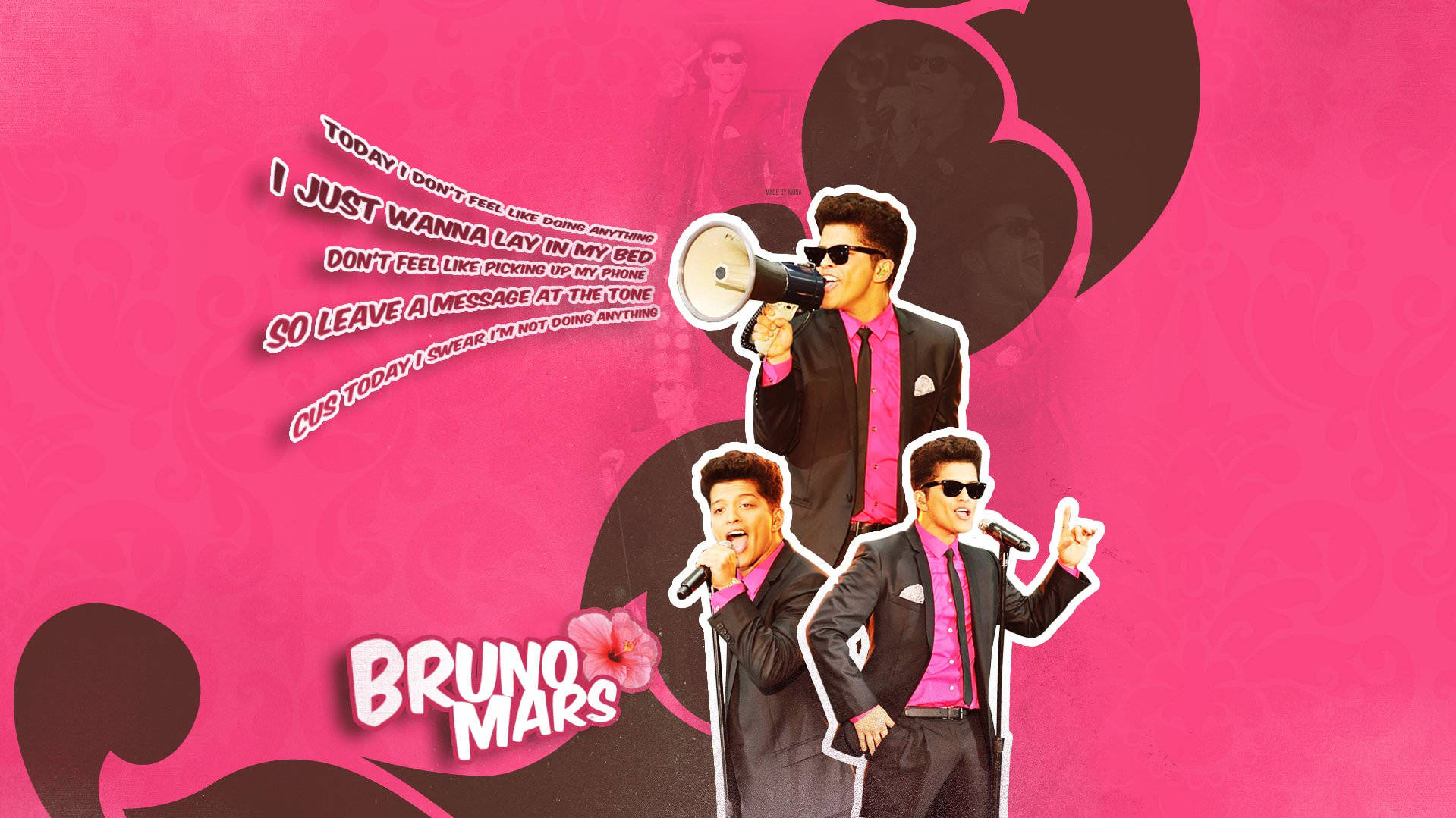 Bruno Mars, pink pop art, bold pink suits, HD Desktop Wallpaper