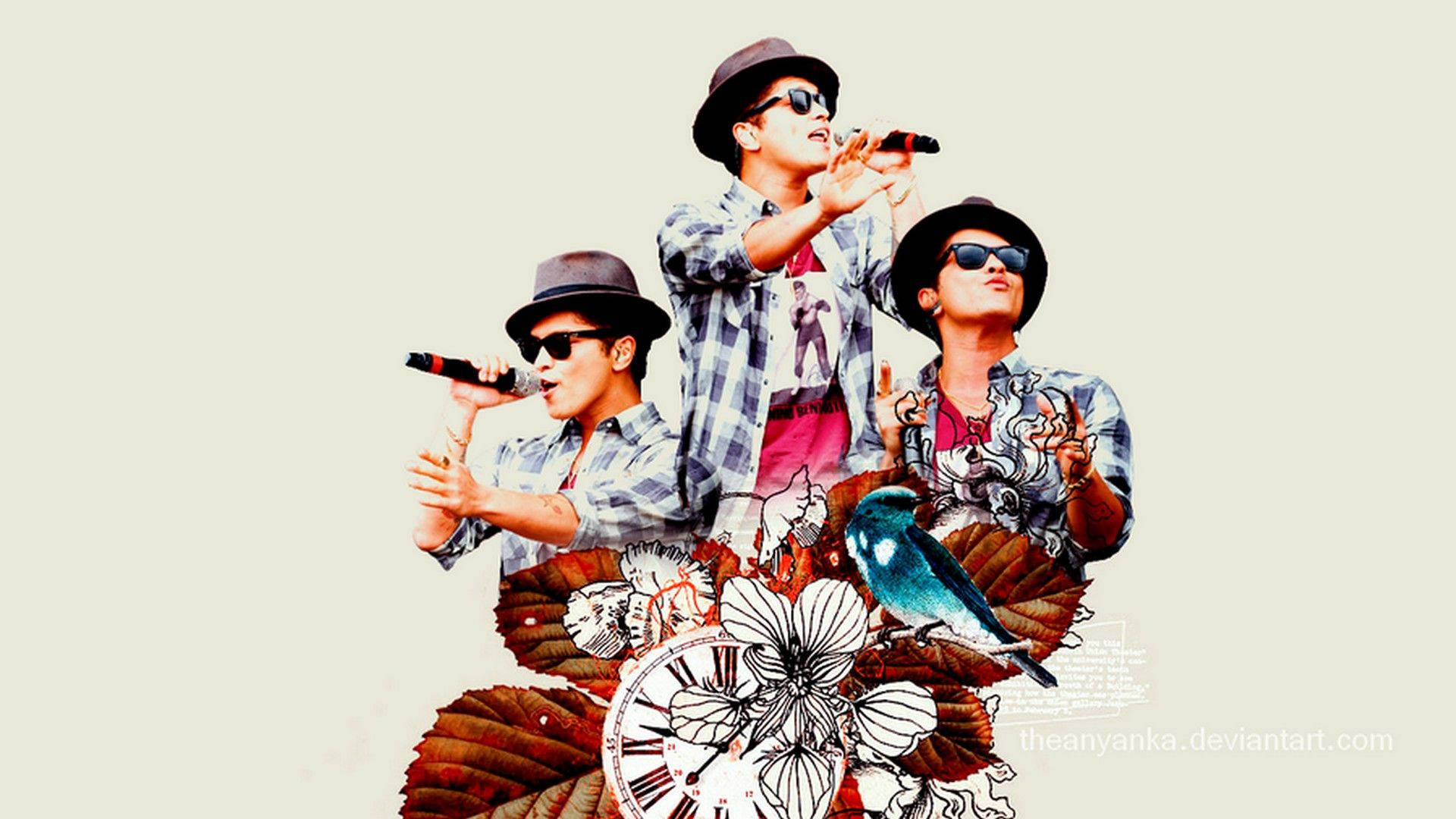 Bruno Mars, hats, sunglasses, Full HD Desktop Wallpaper
