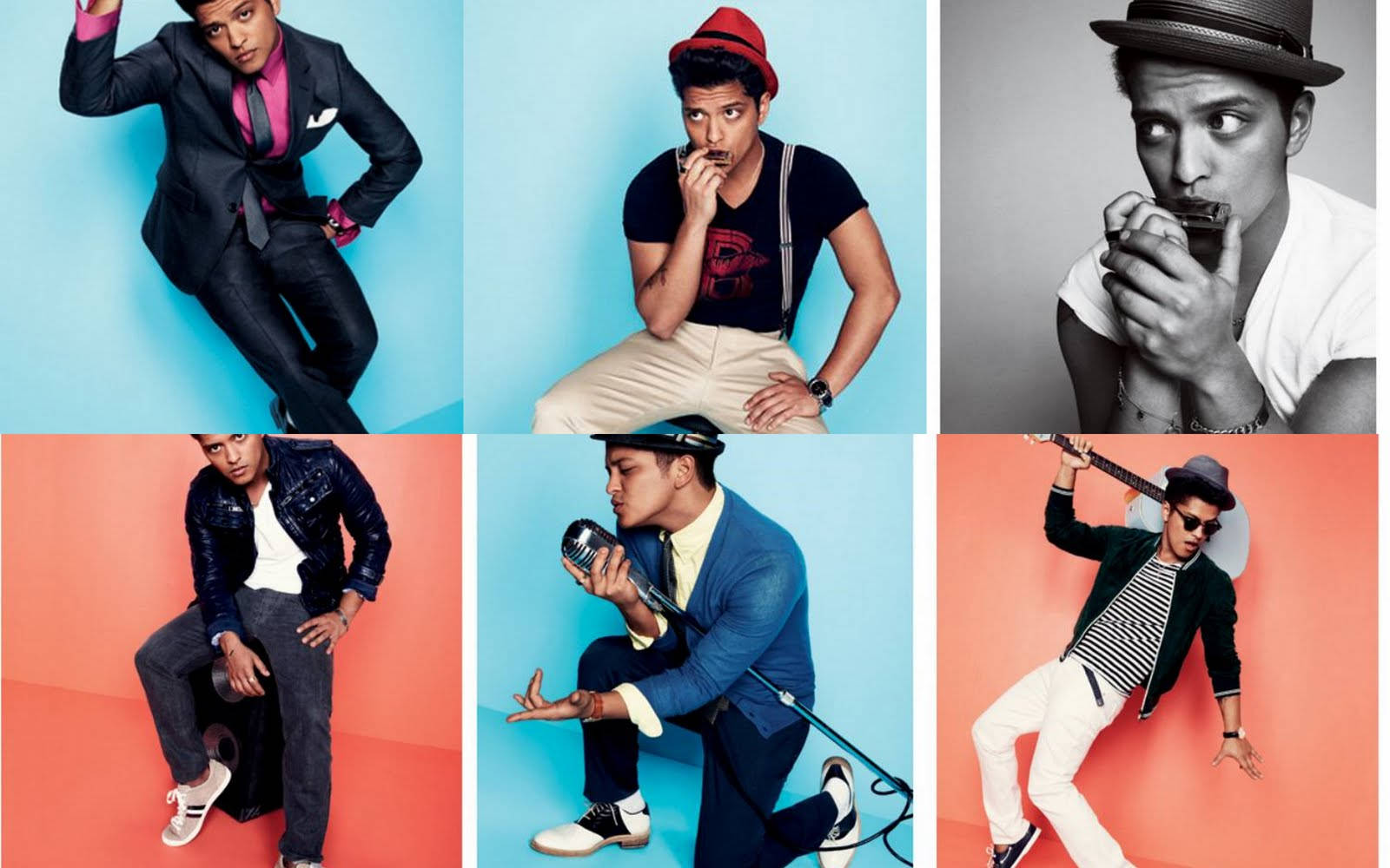 Bruno Mars, harmonica microphone, guitar, HD Desktop Wallpaper
