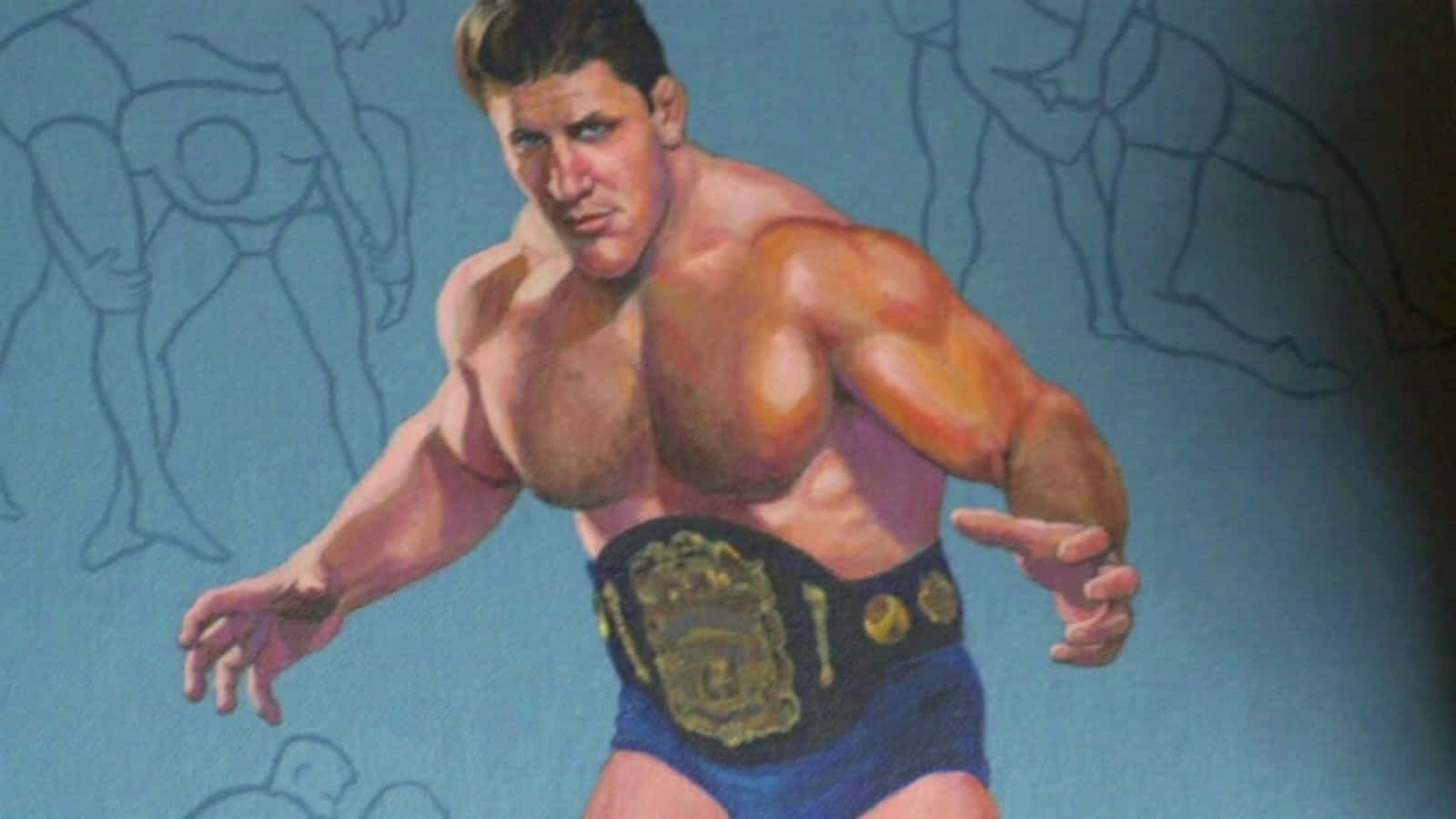 Bruno Sammartino, blue trunks, championship belt, HD Desktop Wallpaper