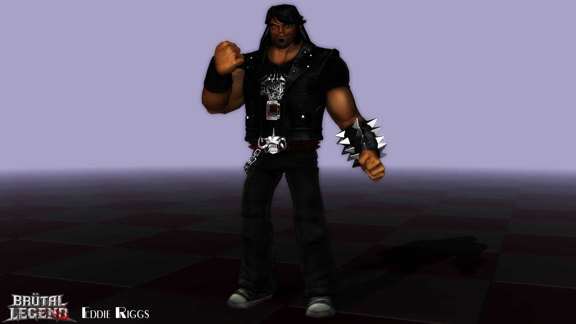Brutal Legend, 3D Eddie Riggs, black leather, Full HD Desktop Wallpaper