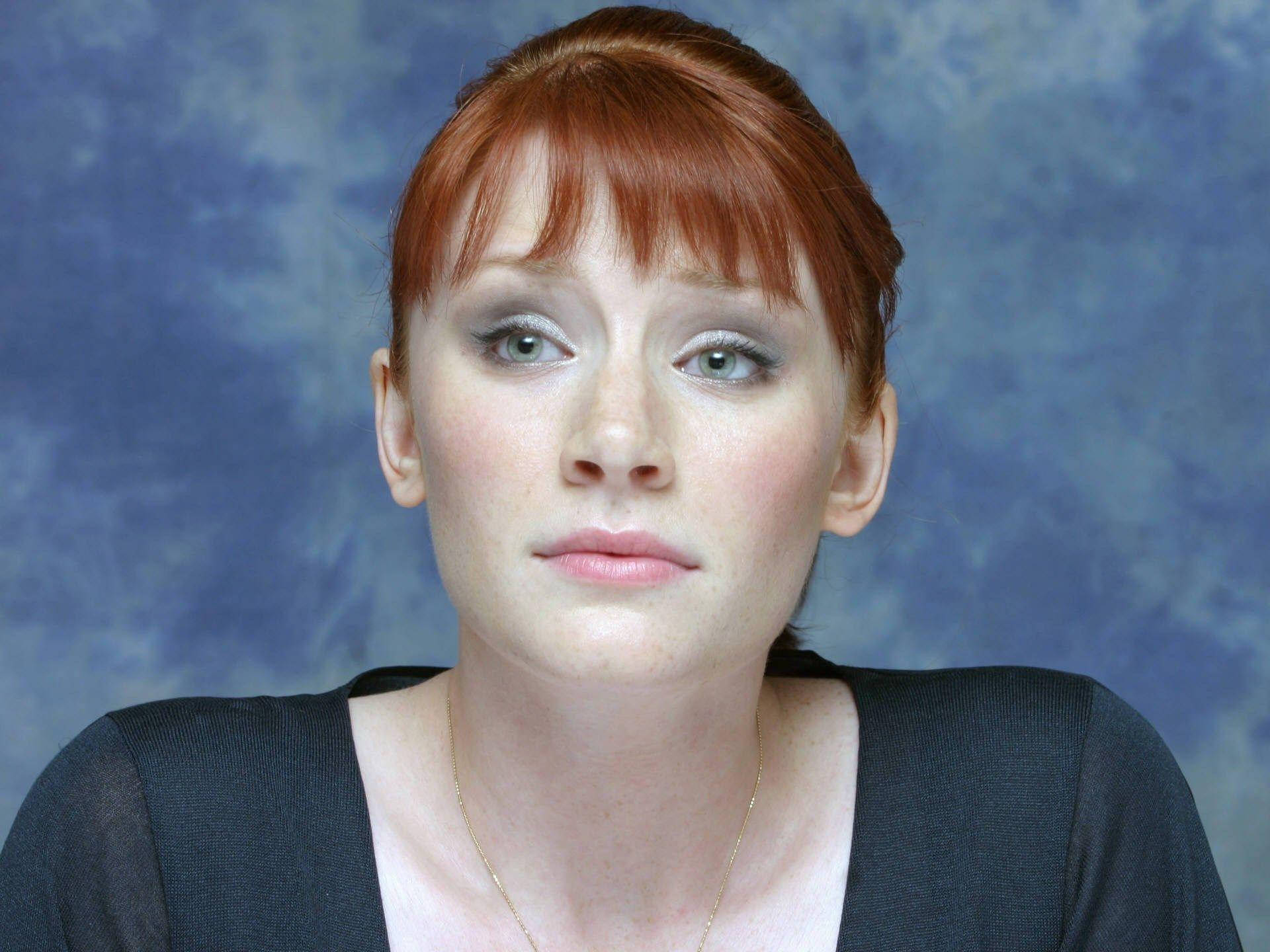 Bryce Dallas Howard, red hair, silver eye shadow, Full HD Desktop Wallpaper