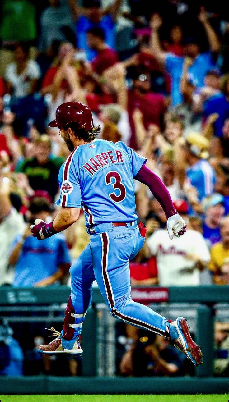Bryce Harper, light blue uniform, green field, HD Phone Wallpaper