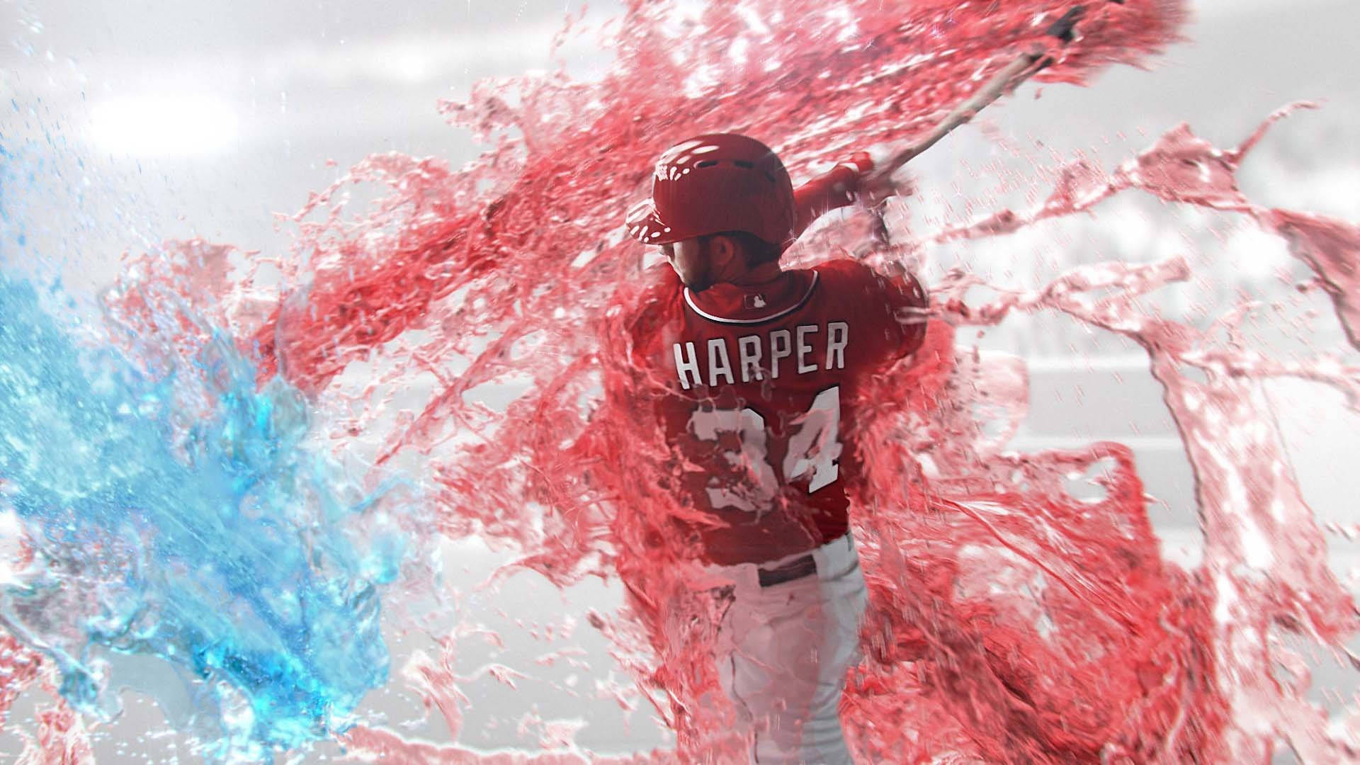 Bryce Harper, red jersey, bat, Full HD Desktop Wallpaper