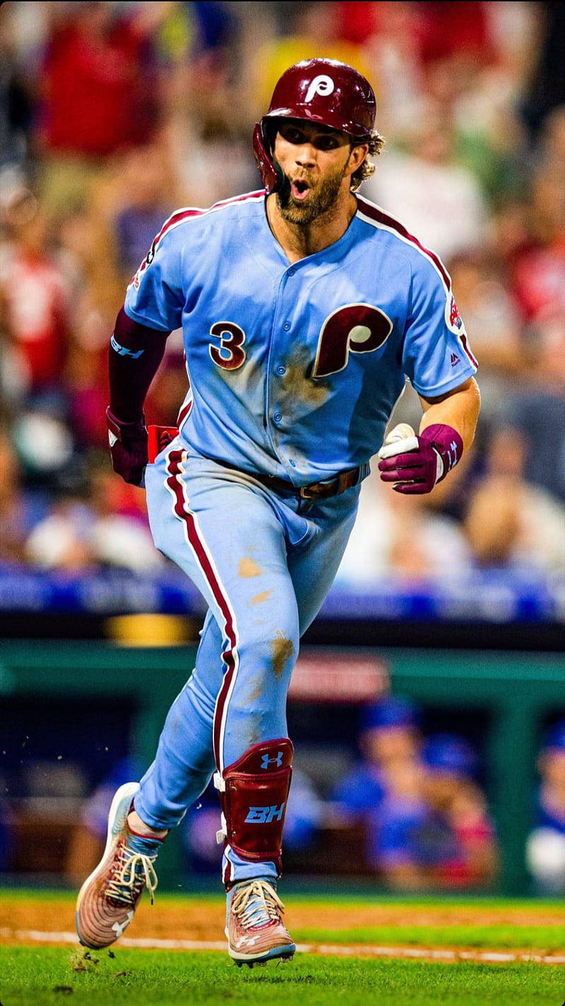 Bryce Harper, red cap, light blue uniform, HD Phone Wallpaper