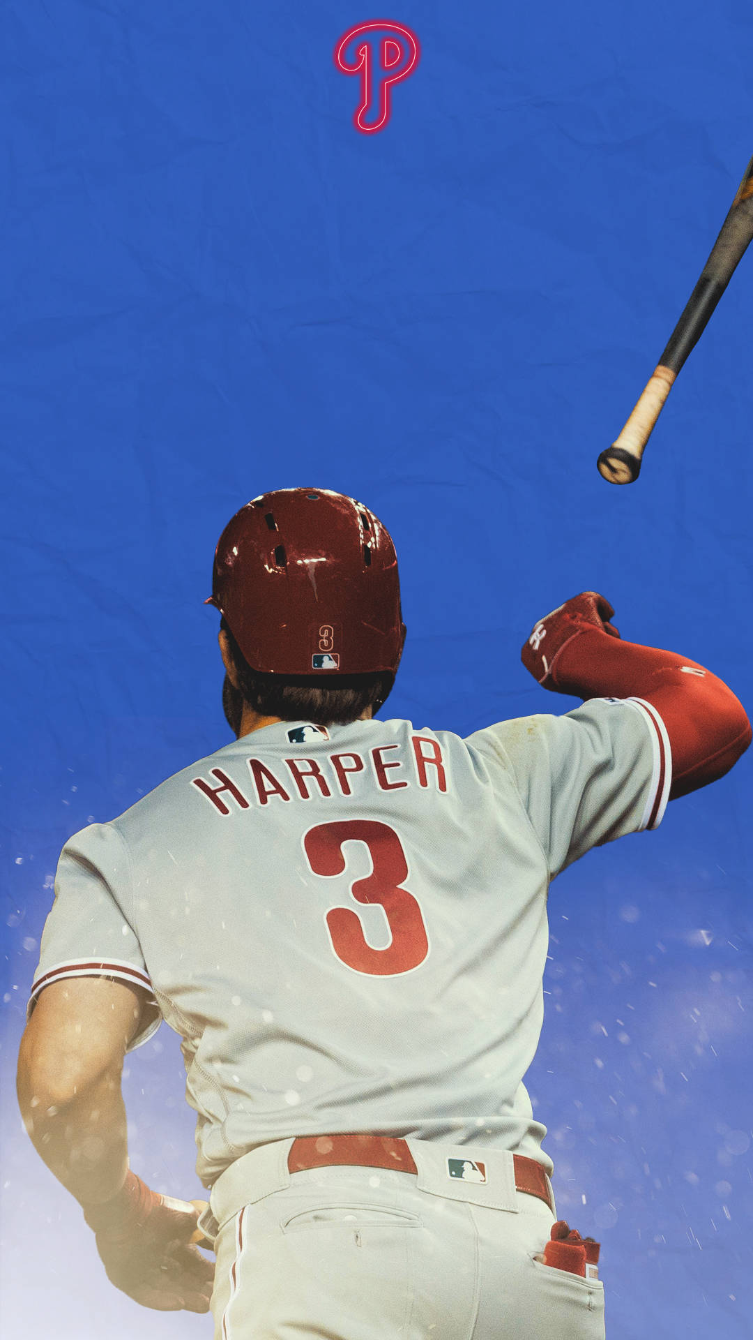 Bryce Harper, red helmet, jersey number 3, Full HD Phone Wallpaper