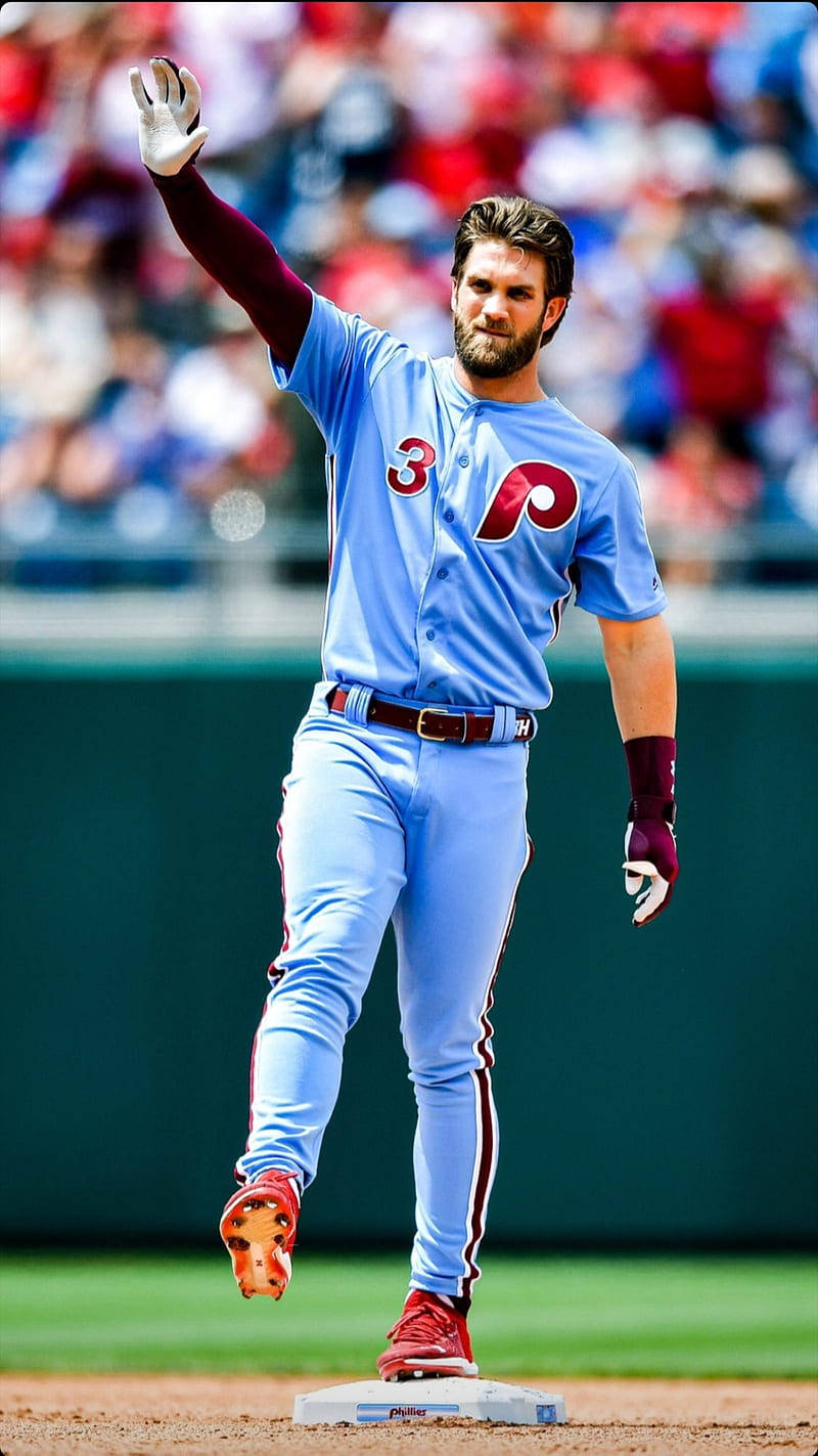 Bryce Harper, light blue uniform, number 3, HD Phone Wallpaper