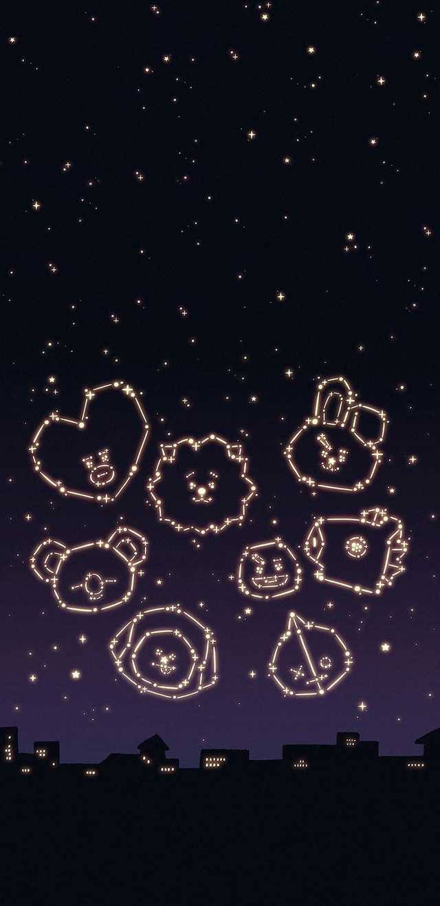 BT21, constellation, cute animal faces, HD Phone Wallpaper