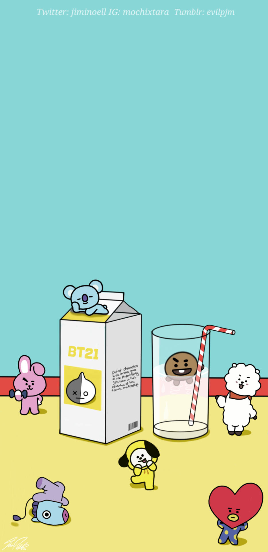BT21, milk carton box, cookie face, Full HD Phone Wallpaper