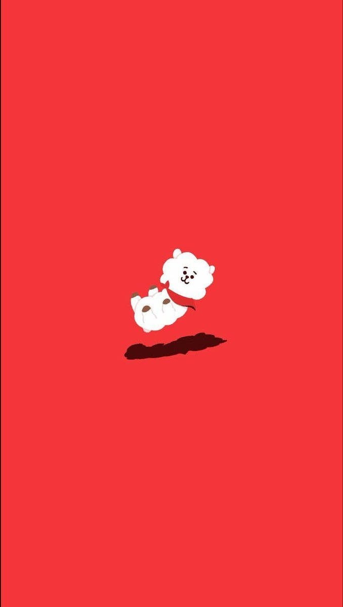 Bt21, red, white cartoon dogs, SD Phone Wallpaper