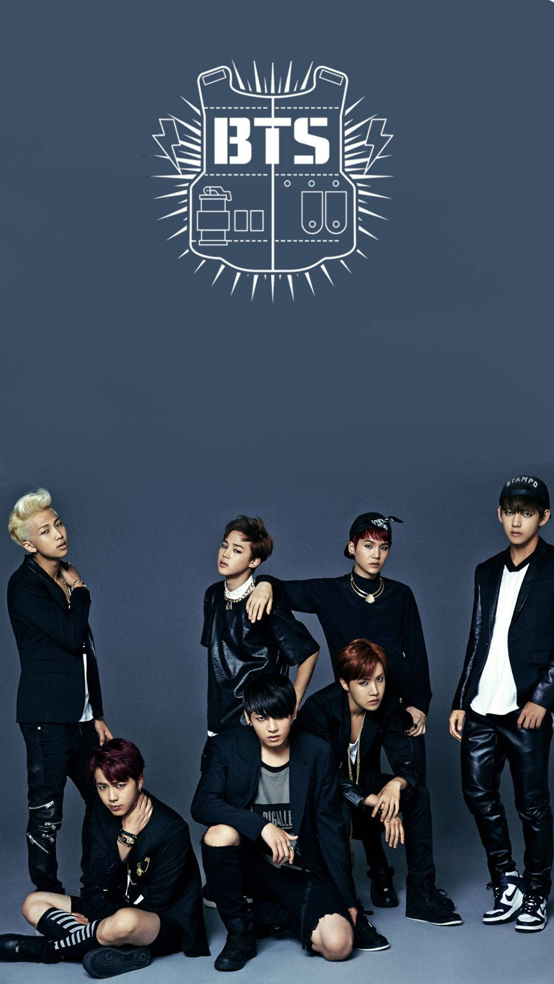 BTS 2021, black leather outfits, solid gray backdrop, Full HD Phone Wallpaper