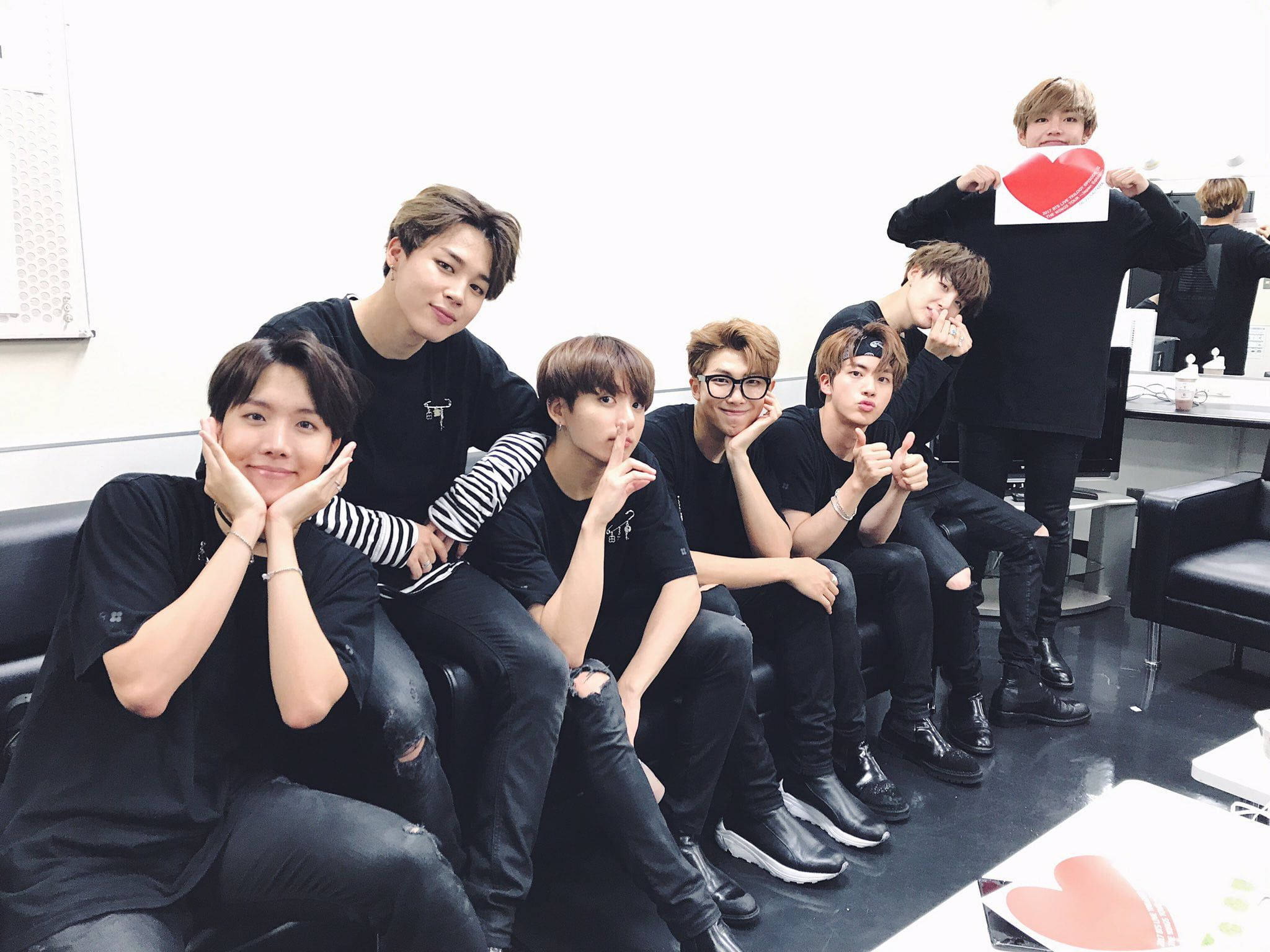 BTS 2021, black outfits, couch, Full HD Desktop Wallpaper