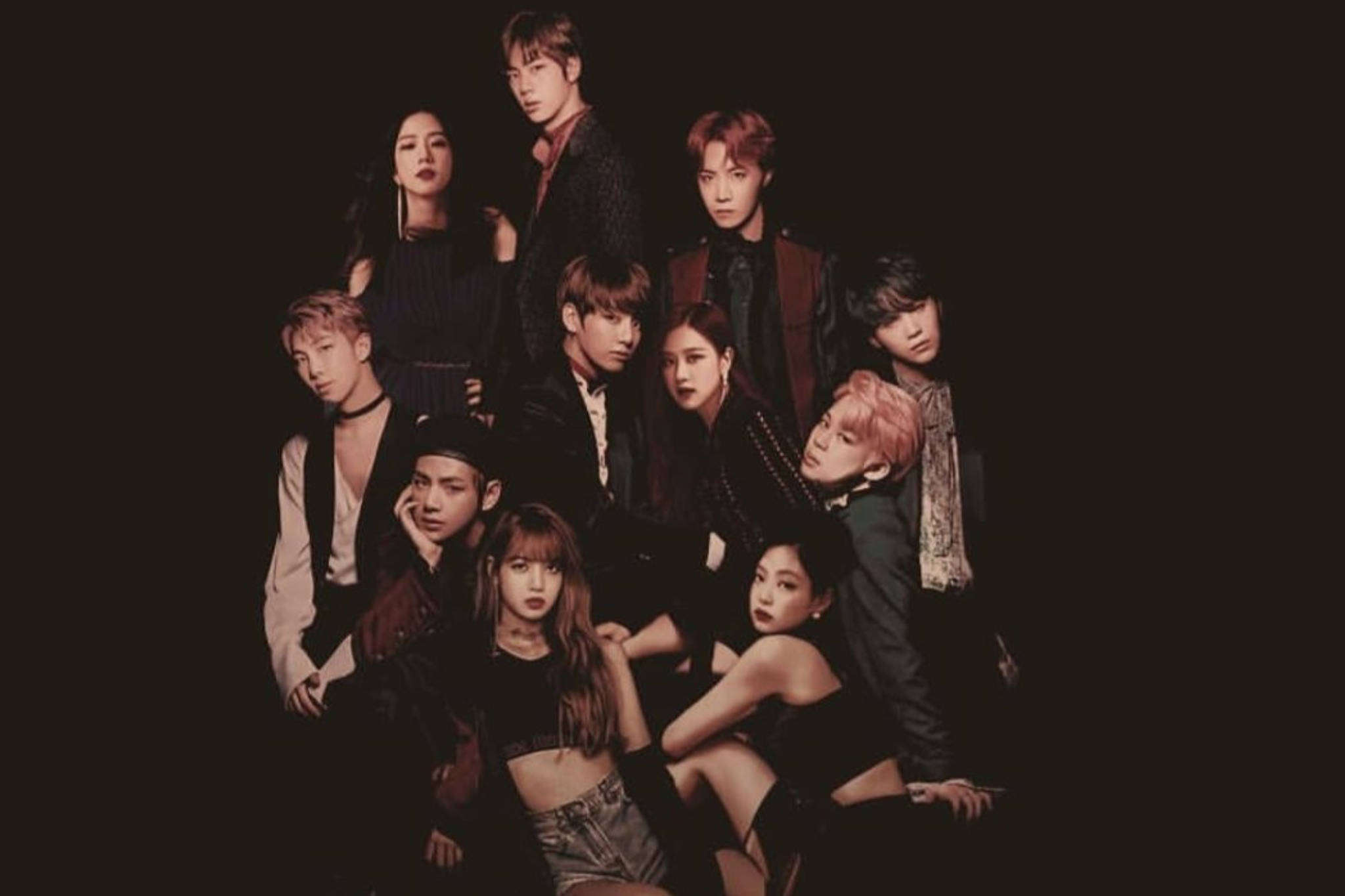 BTS, Blackpink, dramatic photoshoot, Full HD Desktop Wallpaper