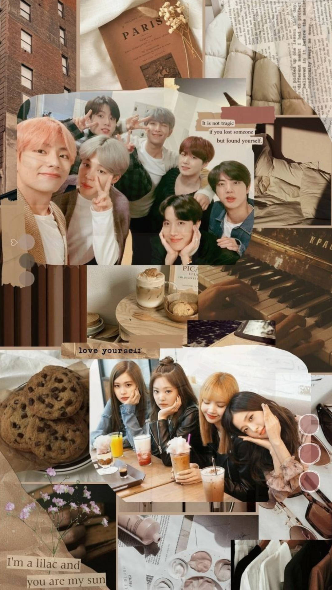 BTS, Blackpink, Paris-themed decor, Full HD Phone Wallpaper
