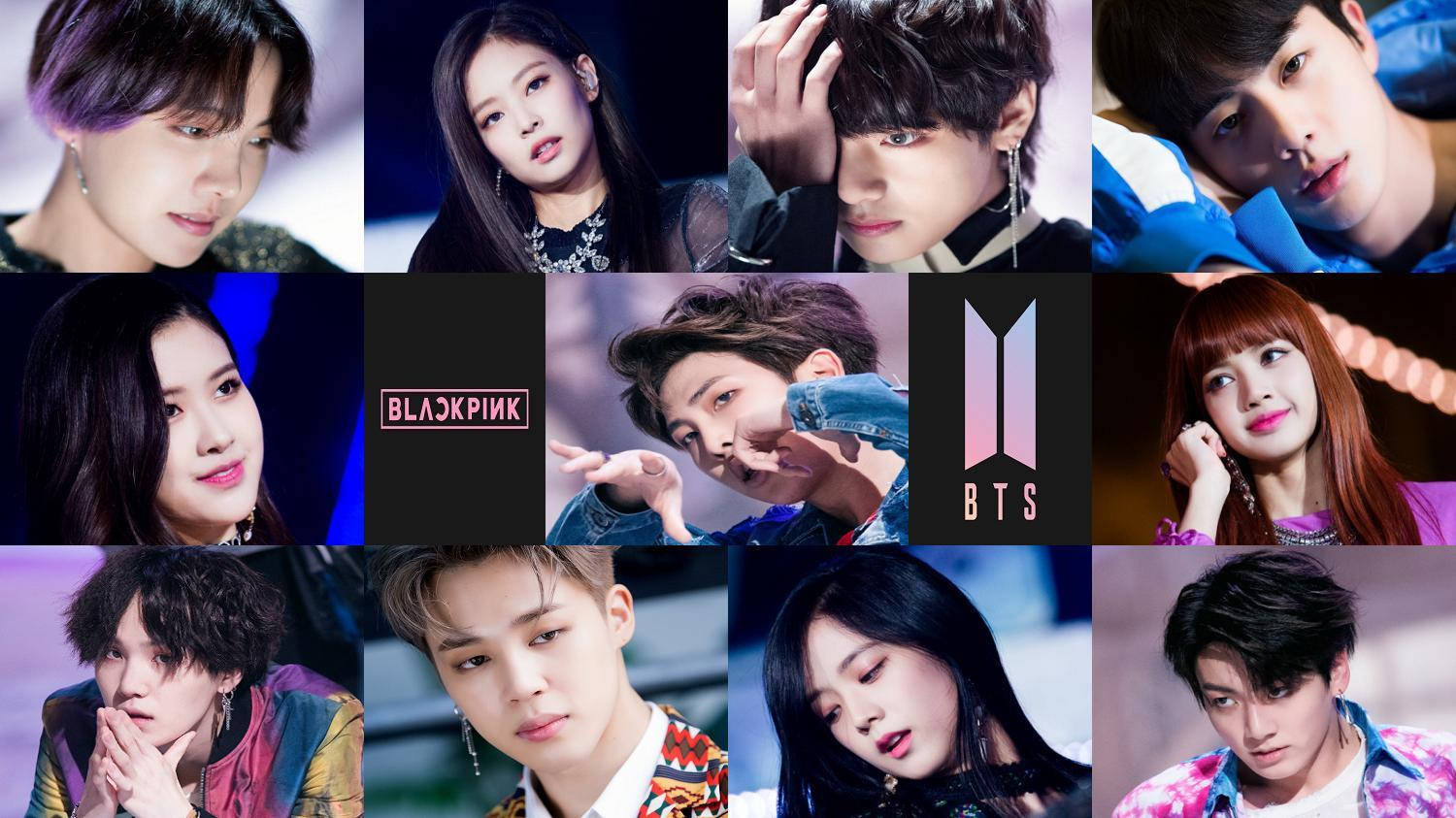 BTS, BLACKPINK, studio lighting, HD Desktop Wallpaper