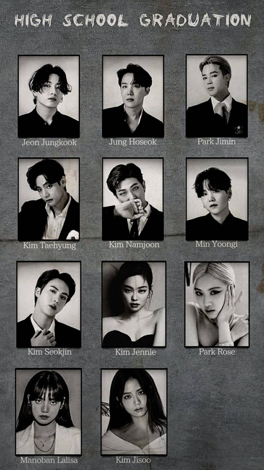 BTS, Blackpink, High School Graduation, Full HD Phone Wallpaper