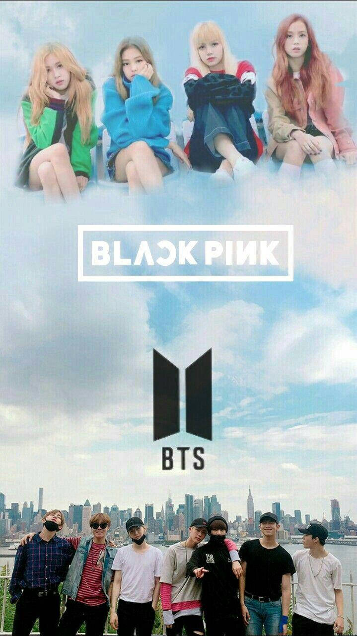 BTS, Black Pink, cloudy sky, HD Phone Wallpaper