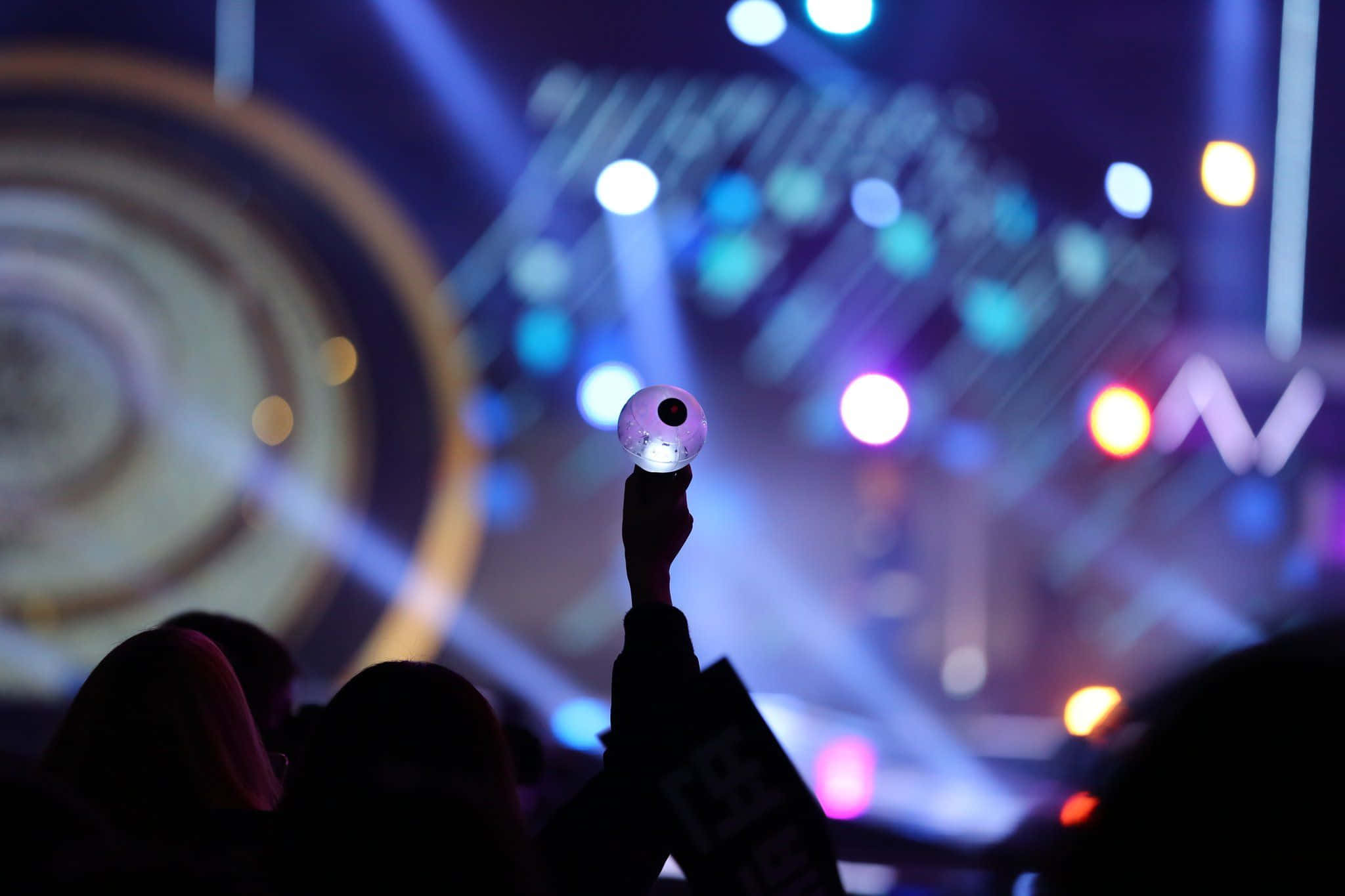 BTS ARMY Bomb, glowing light ball, vibrant concert, Full HD Desktop Wallpaper